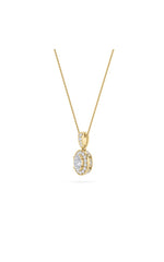 Load image into Gallery viewer, 0.75CTW Oval Shaped Lab Grown Diamond (F/VS) Halo Pendant in 14K Gold
