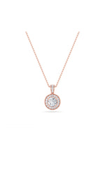 Load image into Gallery viewer, 0.75CTW Oval Shaped Lab Grown Diamond (F/VS) Halo Pendant in 14K Gold
