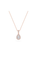 Load image into Gallery viewer, 0.75CTW Pear Shaped Lab Grown Diamond (F/VS) Halo Pendant in 14K Gold
