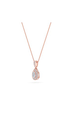Load image into Gallery viewer, 0.75CTW Pear Shaped Lab Grown Diamond (F/VS) Halo Pendant in 14K Gold
