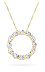 Load image into Gallery viewer, 2CTW Round Shaped Lab Grown Diamond (F/VS) Circle Pendant in 14K Gold
