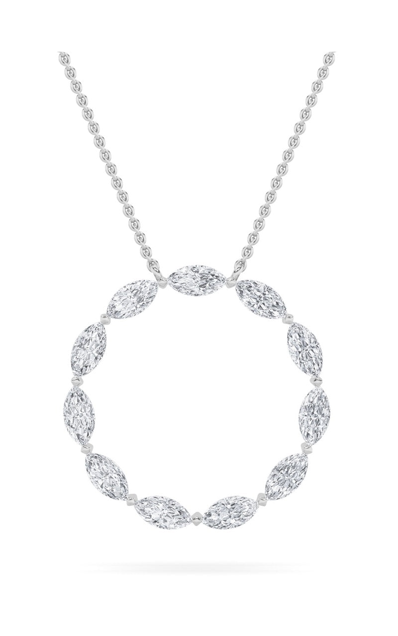 2.25CTW Marquise Shaped Lab Grown Diamond (F/VS) Circle Necklace in 14K Gold