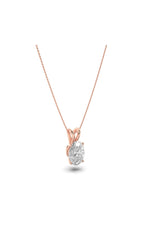 Load image into Gallery viewer, 1CTW Oval Shaped Lab Grown Diamond (F/VS) Split Bale Solitaire Pendant in 14K Gold
