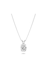 Load image into Gallery viewer, 2CTW Oval Shaped Lab Grown Diamond (F/VS) Split Bale Solitaire Pendant in 14K Gold
