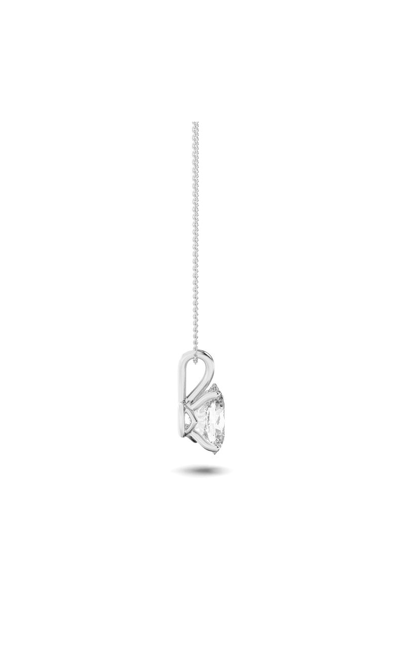 3CTW Oval Shaped Lab Grown Diamond (F/VS) Split Bale Solitaire Pendant in 14K Gold