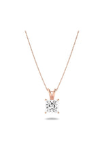Load image into Gallery viewer, 1CTW Princess Shaped Lab Grown Diamond (F/VS) Split Bale Solitaire Pendant in 14K Gold
