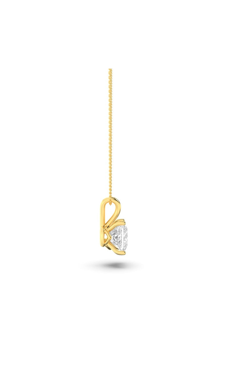 2CTW Princess Shaped Lab Grown Diamond (F/VS) Split Bale Solitaire Pendant in 14K Gold