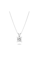 Load image into Gallery viewer, 3CTW Princess Shaped Lab Grown Diamond (F/VS) Split Bale Solitaire Pendant in 14K Gold
