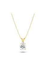 Load image into Gallery viewer, 1CTW Pear Shaped Lab Grown Diamond (F/VS) Split Bale Solitaire Pendant in 14K Gold
