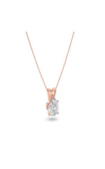 Load image into Gallery viewer, 1CTW Pear Shaped Lab Grown Diamond (F/VS) Split Bale Solitaire Pendant in 14K Gold
