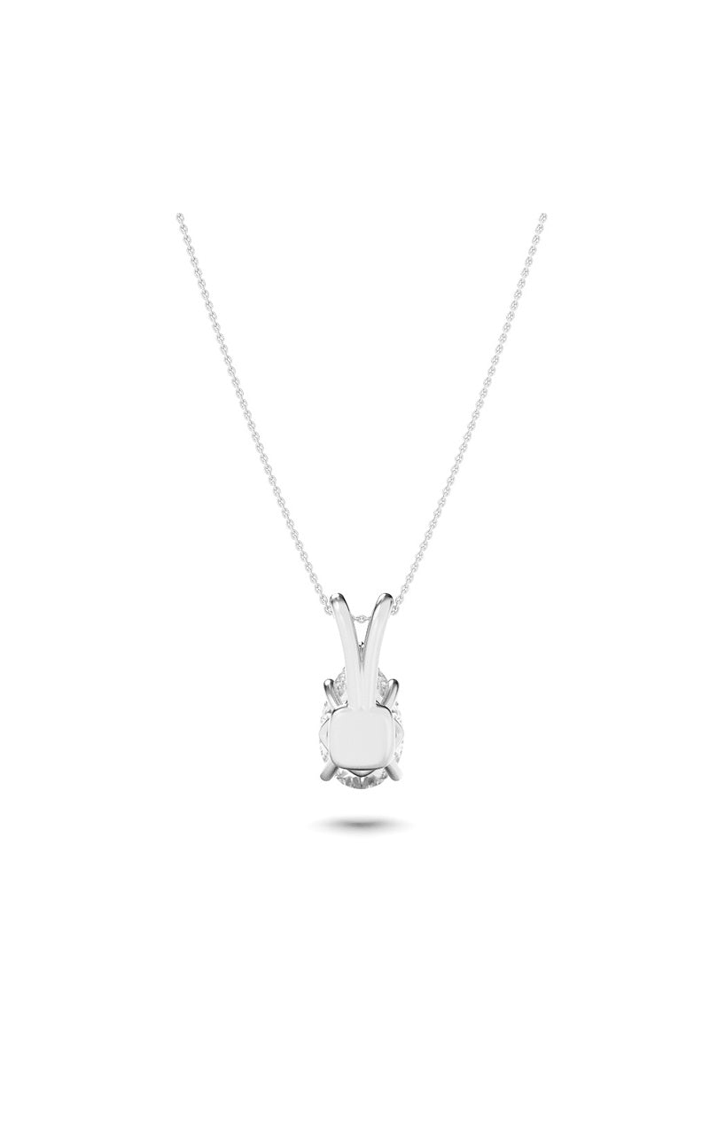 2CTW Pear Shaped Lab Grown Diamond (F/VS) Split Bale Solitaire Pendant in 14K Gold
