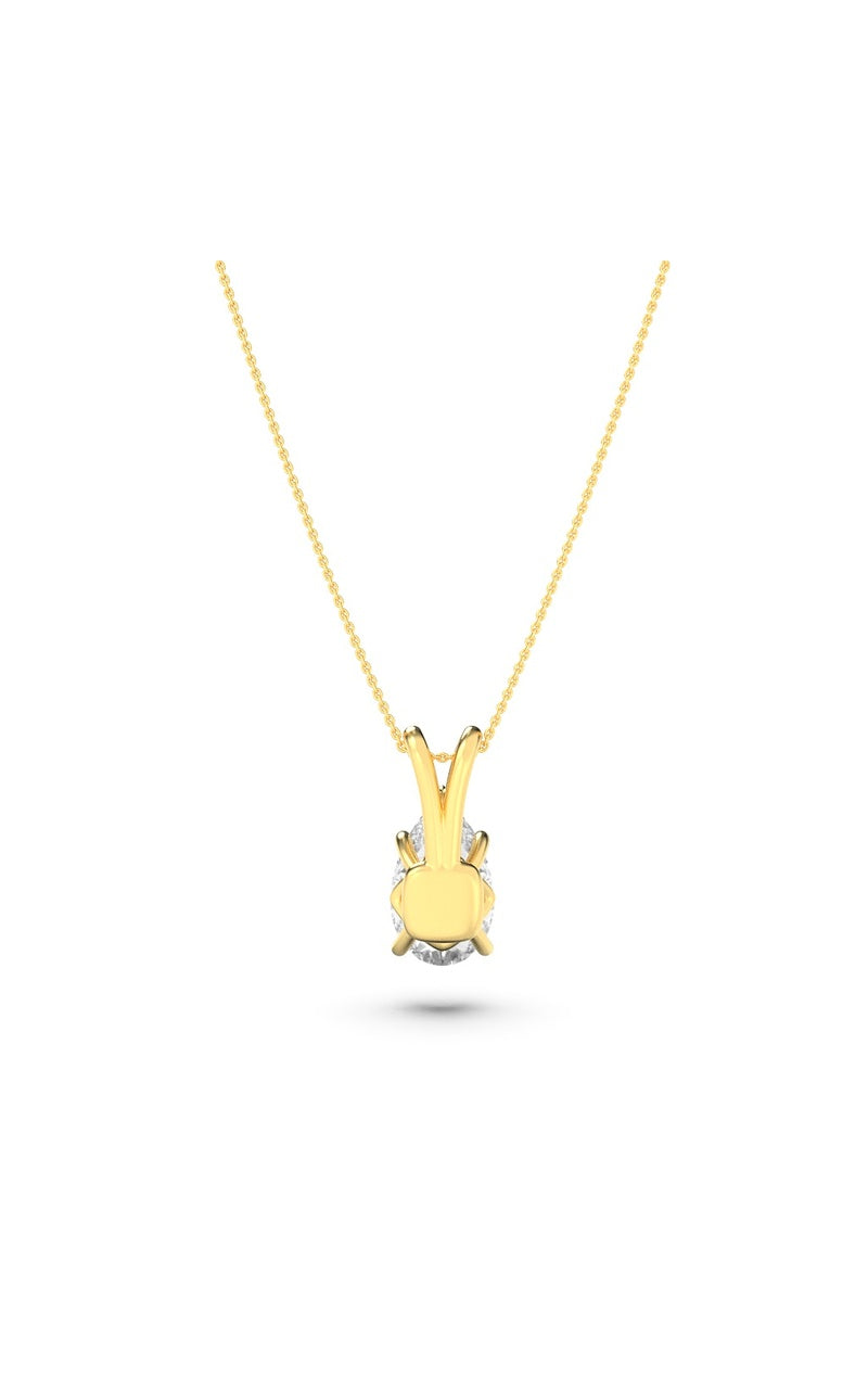 2CTW Pear Shaped Lab Grown Diamond (F/VS) Split Bale Solitaire Pendant in 14K Gold