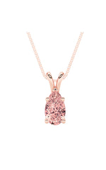 Load image into Gallery viewer, 2CTW Pear Shaped Lab Grown Diamond (F/VS) Split Bale Solitaire Pendant in 14K Gold

