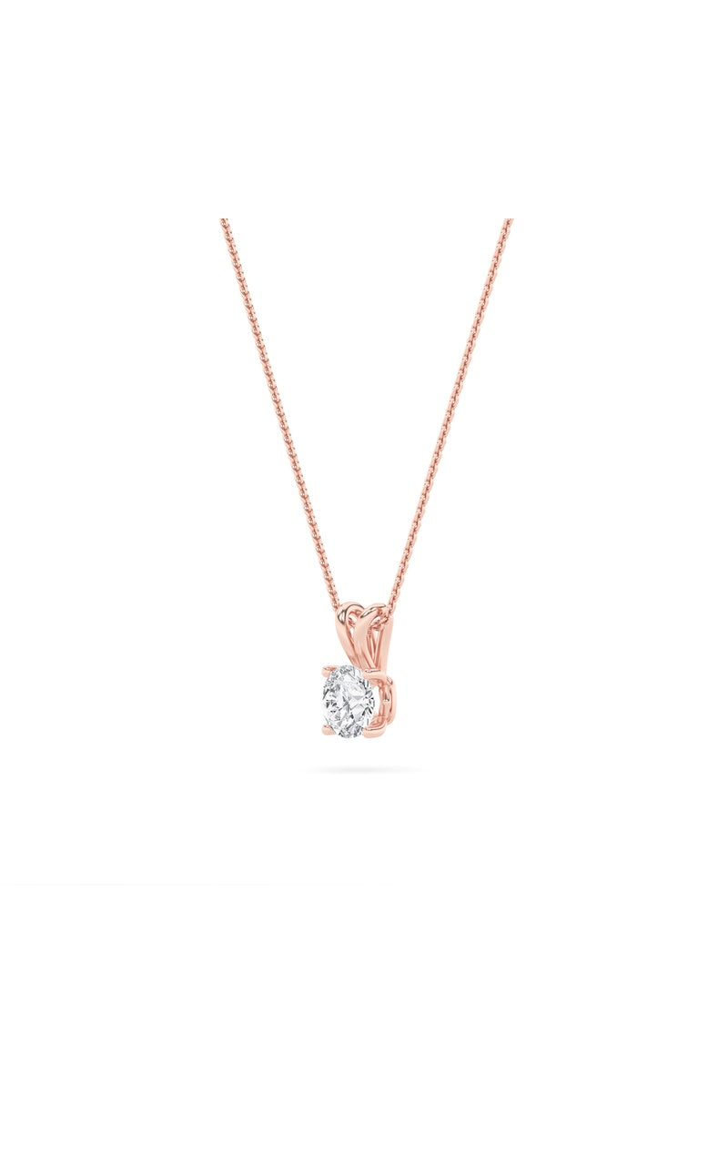 1CTW Round Shaped Lab Grown Diamond (F/VS) Split Bale Solitaire Pendant in 14K Gold
