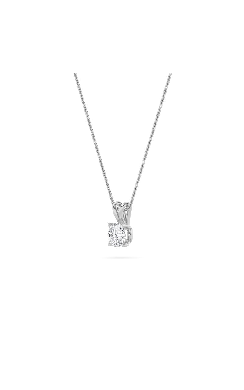 3CTW Round Shaped Lab Grown Diamond (F/VS) Split Bale Solitaire Pendant in 14K Gold