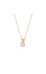 Load image into Gallery viewer, 3CTW Round Shaped Lab Grown Diamond (F/VS) Split Bale Solitaire Pendant in 14K Gold
