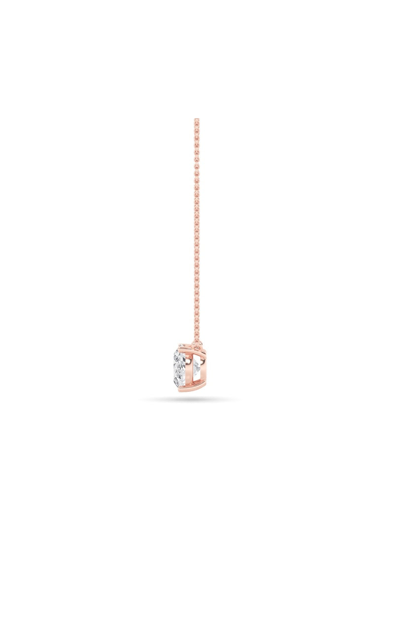 1CTW Oval Shaped Lab Grown Diamond (F/VS) East West Solitaire Necklace in 14K Gold