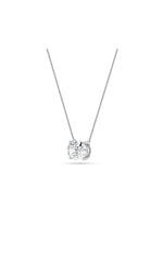 Load image into Gallery viewer, 3CTW Oval Shaped Lab Grown Diamond (F/VS) East West Solitaire Necklace in 14K Gold

