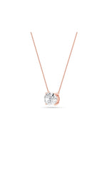 Load image into Gallery viewer, 3CTW Oval Shaped Lab Grown Diamond (F/VS) East West Solitaire Necklace in 14K Gold
