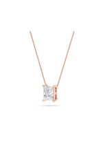 Load image into Gallery viewer, 1CTW Princess Shaped Lab Grown Diamond (F/VS) Solitaire Necklace in 14K Gold

