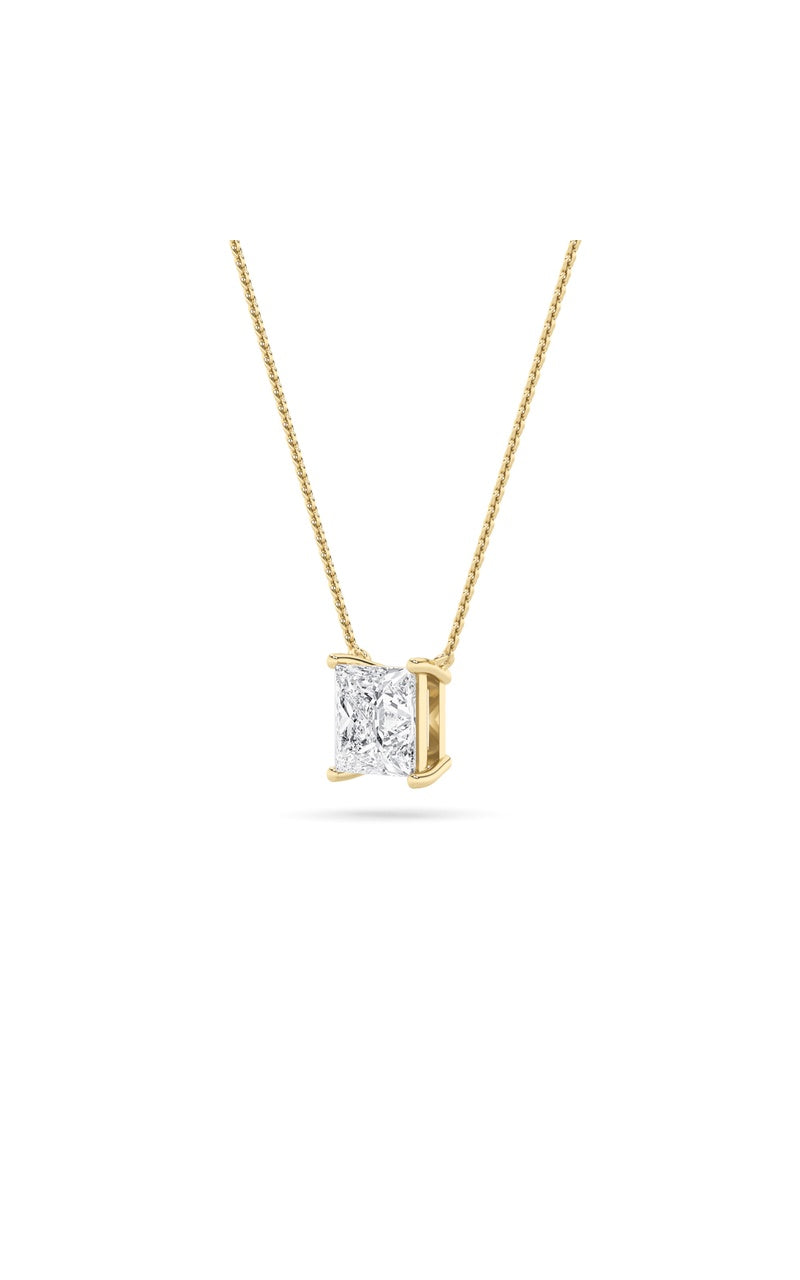 Vs) solitaire necklace in 14k gold
