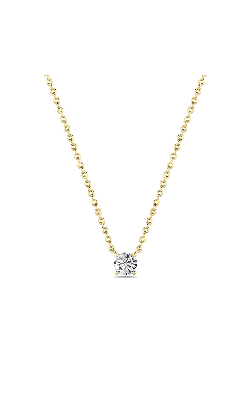 0.25CTW Round Shaped Lab Grown Diamond (F/VS) Solitaire Necklace in 14K Gold