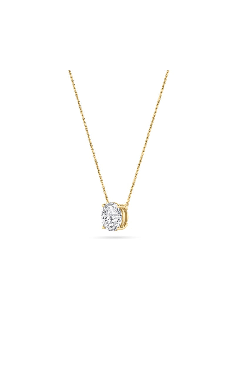 1CTW Round Shaped Lab Grown Diamond (F/VS) Solitaire Necklace in 14K Gold