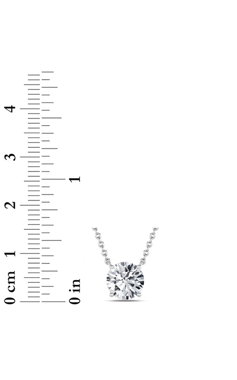 2CTW Round Shaped Lab Grown Diamond (F/VS) Solitaire Necklace in 14K Gold