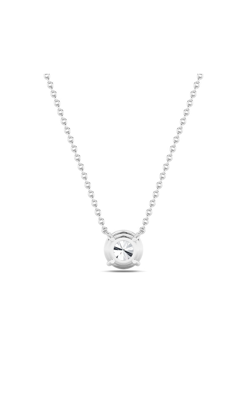 3CTW Round Shaped Lab Grown Diamond (F/VS) Solitaire Necklace in 14K Gold