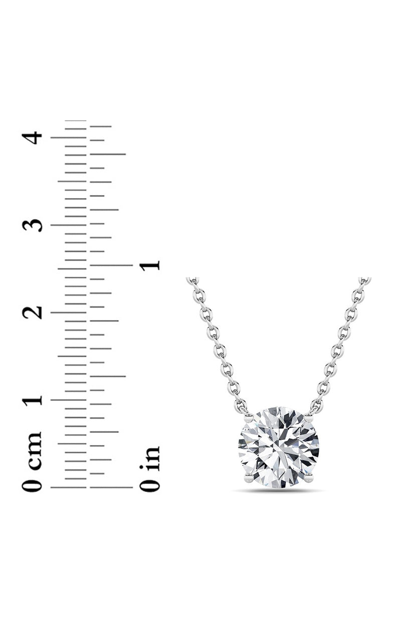 3CTW Round Shaped Lab Grown Diamond (F/VS) Solitaire Necklace in 14K Gold
