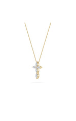 Load image into Gallery viewer, 1.5CTW Marquise Shaped Lab Grown Diamond (F/VS) Cross Pendant in 14K Gold
