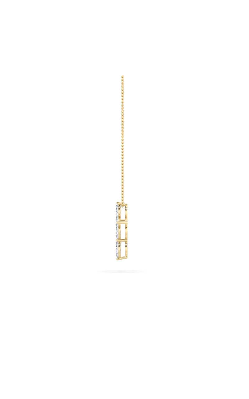1.5CTW Marquise Shaped Lab Grown Diamond (F/VS) Cross Pendant in 14K Gold