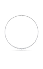 Load image into Gallery viewer, 7CTW Round Shaped Lab Grown Diamond (F/VS) Graduating Half  Riviera Necklace in 14K Gold
