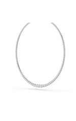 Load image into Gallery viewer, 7CTW Round Shaped Lab Grown Diamond (F/VS) Graduating Half  Riviera Necklace in 14K Gold
