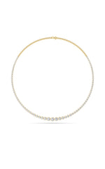 Load image into Gallery viewer, 7CTW Round Shaped Lab Grown Diamond (F/VS) Graduating Half  Riviera Necklace in 14K Gold
