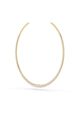 Load image into Gallery viewer, 7CTW Round Shaped Lab Grown Diamond (F/VS) Graduating Half  Riviera Necklace in 14K Gold
