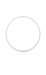 Load image into Gallery viewer, 10CTW Round Shaped Lab Grown Diamond (F/VS) Graduating Full Riviera Necklace in 14K Gold
