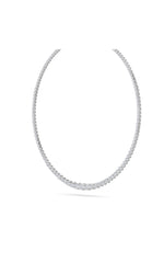Load image into Gallery viewer, 10CTW Round Shaped Lab Grown Diamond (F/VS) Graduating Full Riviera Necklace in 14K Gold
