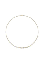 Load image into Gallery viewer, 10CTW Round Shaped Lab Grown Diamond (F/VS) Graduating Full Riviera Necklace in 14K Gold
