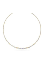 Load image into Gallery viewer, 10CTW Round Shaped Lab Grown Diamond (F/VS) Graduating Full Riviera Necklace in 14K Gold
