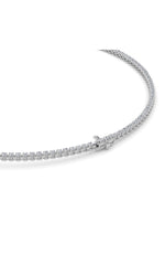 Load image into Gallery viewer, 15CTW Round Shaped Lab Grown Diamond (F/VS) Graduating Full Riviera Necklace in 14K Gold

