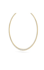 Load image into Gallery viewer, 15CTW Round Shaped Lab Grown Diamond (F/VS) Graduating Full Riviera Necklace in 14K Gold
