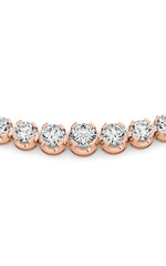 Load image into Gallery viewer, 15CTW Round Shaped Lab Grown Diamond (F/VS) Graduating Full Riviera Necklace in 14K Gold
