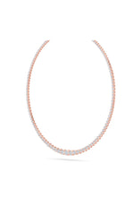 Load image into Gallery viewer, 7CTW Round Shaped Lab Grown Diamond (F/VS) Graduating Half Riviera Necklace in 14K Gold
