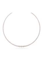 Load image into Gallery viewer, 7CTW Round Shaped Lab Grown Diamond (F/VS) Graduating Half Riviera Necklace in 14K Gold
