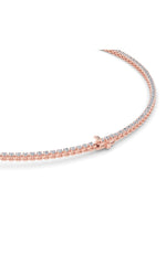 Load image into Gallery viewer, 7CTW Round Shaped Lab Grown Diamond (F/VS) Graduating Half Riviera Necklace in 14K Gold
