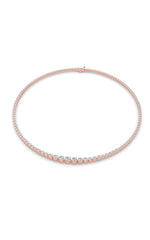 Load image into Gallery viewer, 7CTW Round Shaped Lab Grown Diamond (F/VS) Graduating Half Riviera Necklace in 14K Gold
