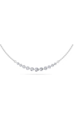 Load image into Gallery viewer, 3CTW Round Shaped Lab Grown Diamond (F/VS) Graduating half    Necklace in 14K Gold
