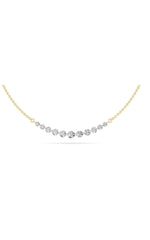 Load image into Gallery viewer, 3CTW Round Shaped Lab Grown Diamond (F/VS) Graduating half    Necklace in 14K Gold
