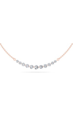 Load image into Gallery viewer, 3CTW Round Shaped Lab Grown Diamond (F/VS) Graduating half    Necklace in 14K Gold

